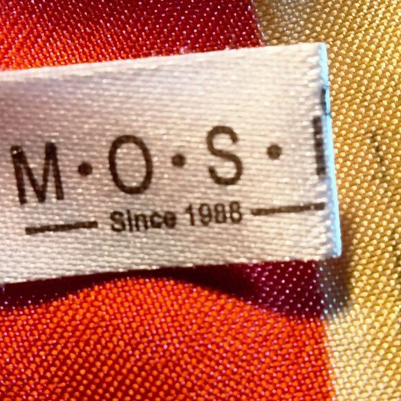 MOSI Silk Scarf Colorful Abstract Art 35x35 Inches Red Border - Picture 11 of 11